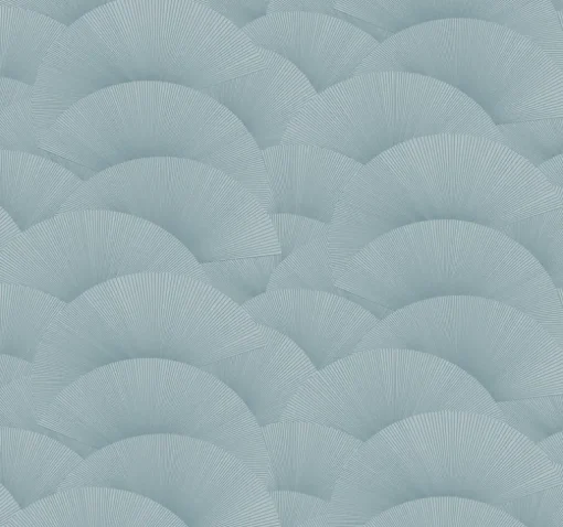Ronald Redding Tea Garden Morning Shell Wallpaper - Blue