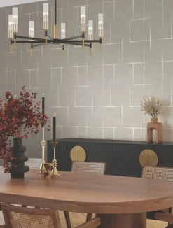 Ronald Redding Tea Garden Malia Wallpaper - White & Taupe