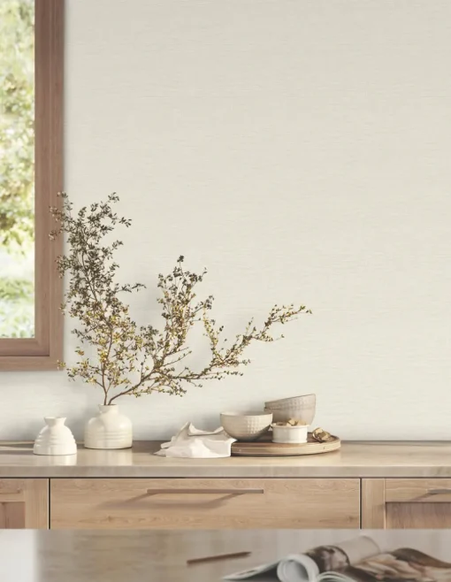 Ronald Redding Tea Garden Daystone Wallpaper - Pearl
