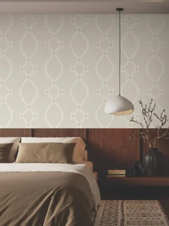Ronald Redding Tea Garden Ellena Wallpaper - Light Grey