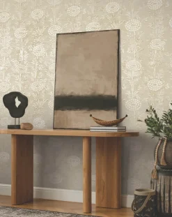 Ronald Redding Tea Garden French Marigold Wallpaper - Taupe & Gold