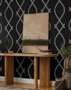 Ronald Redding Tea Garden Ellena Wallpaper - Black