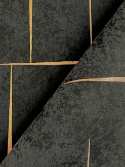 Ronald Redding Tea Garden Malia Wallpaper - Gold & Black