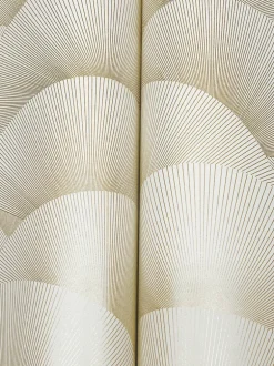 Ronald Redding Tea Garden Morning Shell Wallpaper - Cream & Gold