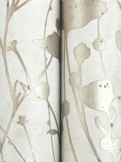 Ronald Redding Tea Garden Shimmering Poppies Wallpaper - White & Gold