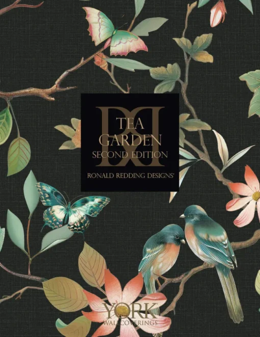 Ronald Redding Tea Garden French Marigold Wallpaper - Taupe & Gold