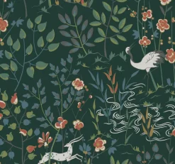 Ronald Redding Traveler Aspen Wallpaper - Dark Green
