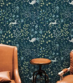 Ronald Redding Traveler Aspen Wallpaper - Dark Blue