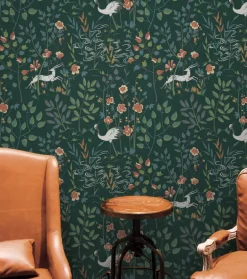 Ronald Redding Traveler Aspen Wallpaper - Dark Green