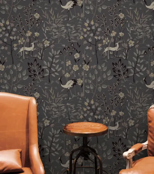 Ronald Redding Traveler Aspen Wallpaper - Dark Gray