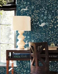 Ronald Redding Traveler Aspen Wallpaper - Dark Blue