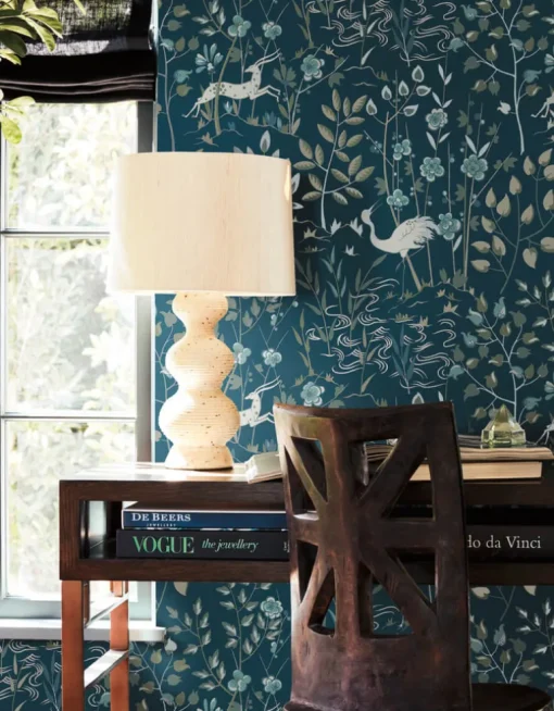 Ronald Redding Traveler Aspen Wallpaper - Dark Blue