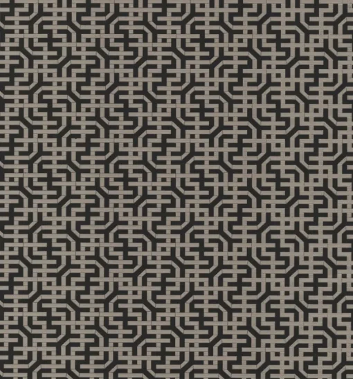 Ronald Redding Traveler Dynastic Lattice Wallpaper - Black