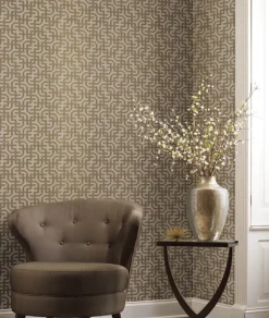 Ronald Redding Traveler Dynastic Lattice Wallpaper - Gold