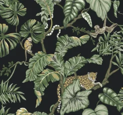 Ronald Redding Traveler Jungle Cat Wallpaper - Black