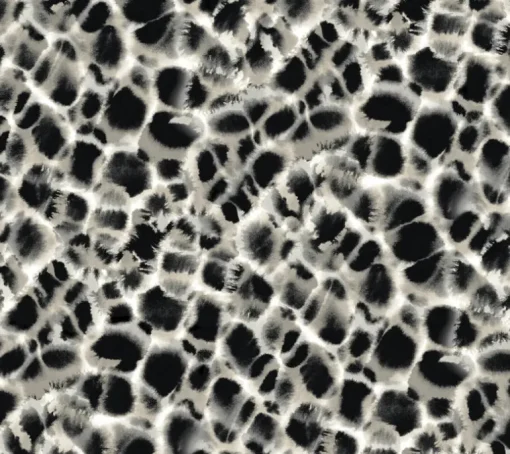 Ronald Redding Traveler Leopard Rosettes Wallpaper - Black & Off White