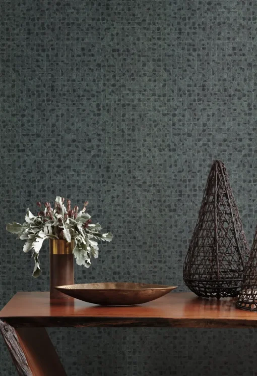 Ronald Redding Traveler Leather Lux Wallpaper - Dark Green