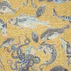 Scalamandre Mikonos Wallpaper - Blue & Yellow