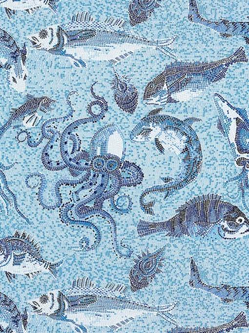 Scalamandre Mikonos Wallpaper - Blue
