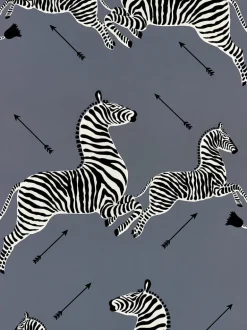 Scalamandre Zebras Collection Zebras Wallpaper - Charcoal