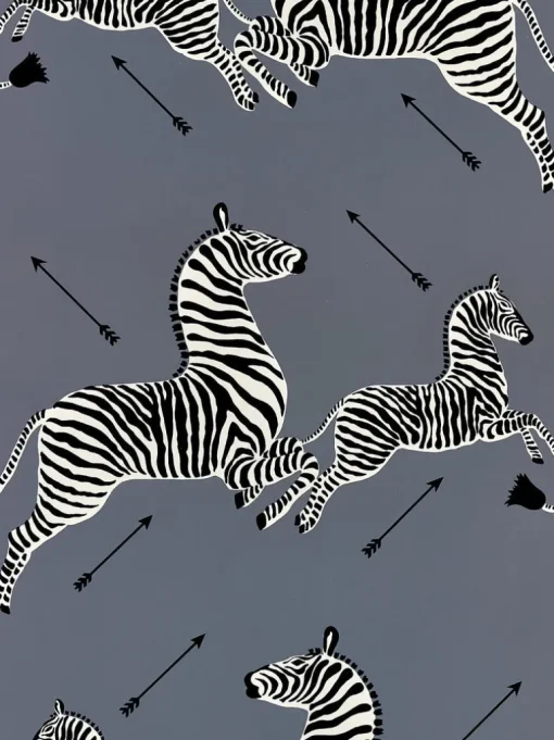 Scalamandre Zebras Collection Zebras Wallpaper - Charcoal