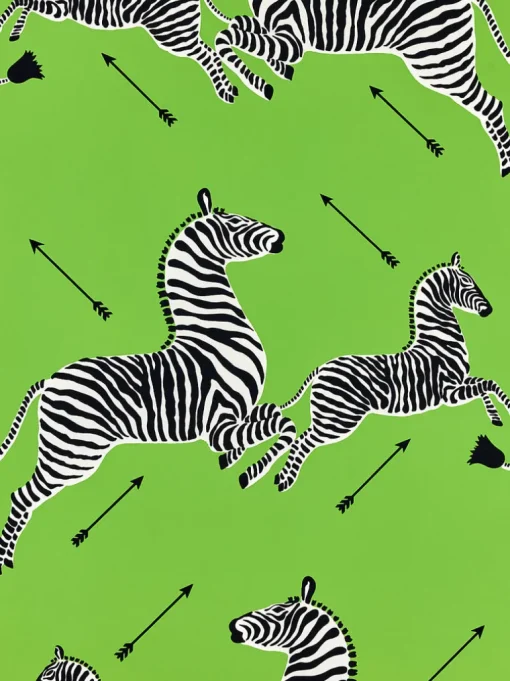 Scalamandre Zebras Collection Zebras Wallpaper - Limelight