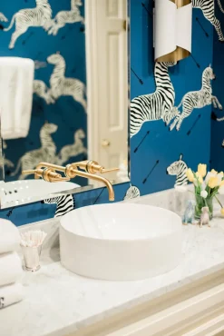 Scalamandre Zebras Collection Zebras Wallpaper - Denim