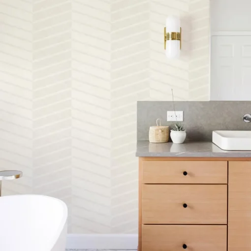 Scott Living Aspen Chevron Wallpaper - White