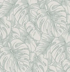 Scott Living Balboa Botanical Wallpaper - Olive Green