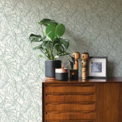 Scott Living Balboa Botanical Wallpaper - Olive Green