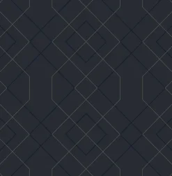 Scott Living Ballard Geometric Wallpaper - Indigo Blue