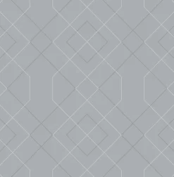 Scott Living Ballard Geometric Wallpaper - Pewter