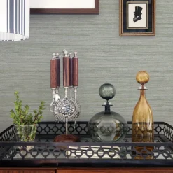 Scott Living Barnaby Faux Grasscloth Wallpaper - Sage