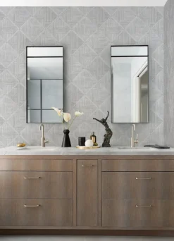 Scott Living Cade Geometric Wallpaper - Grey