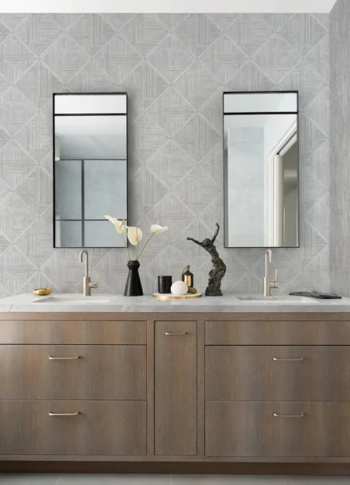 Scott Living Cade Geometric Wallpaper - Grey