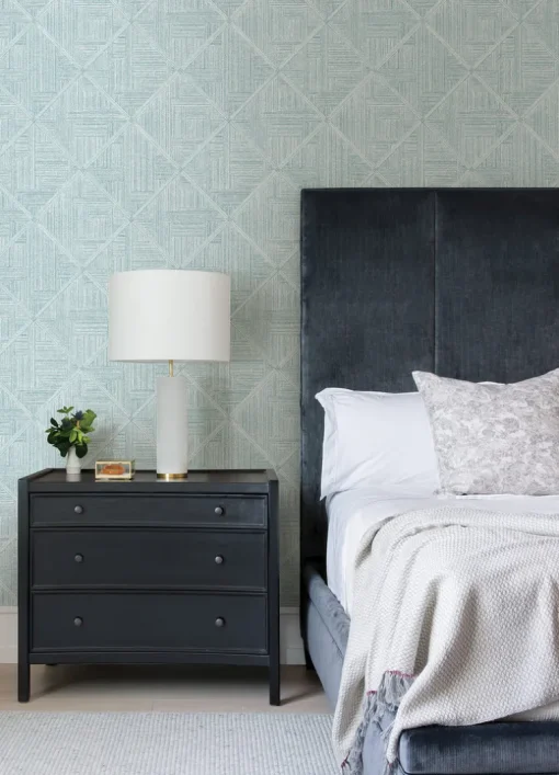 Scott Living Cade Geometric Wallpaper - Teal Blue