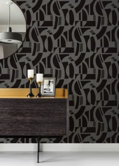 Scott Living Carter Wallpaper - Black