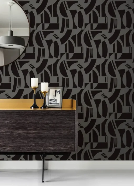 Scott Living Carter Wallpaper - Black