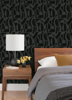 Scott Living Carter Wallpaper - Black