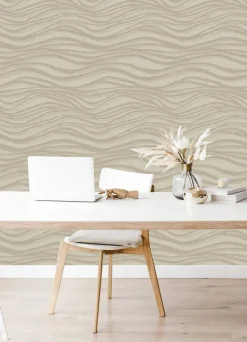 Scott Living Chorus Wave Wallpaper - Gold