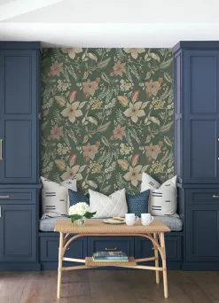 Scott Living Crestwood Wallpaper - Sea Green