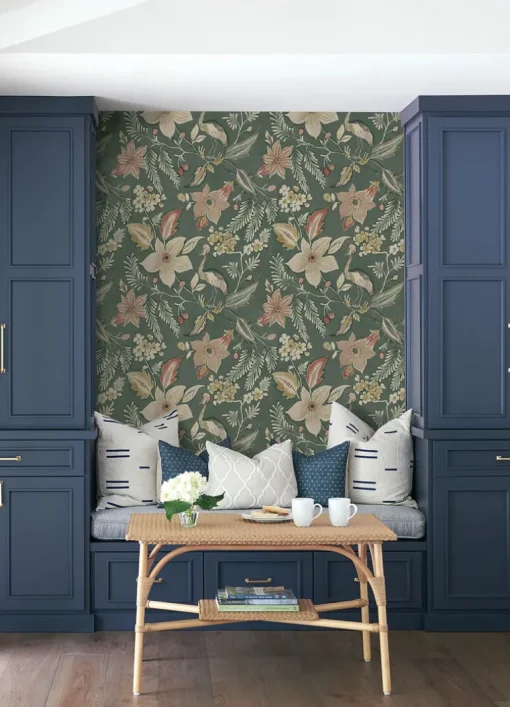 Scott Living Crestwood Wallpaper - Sea Green