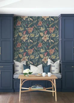 Scott Living Crestwood Wallpaper - Blue