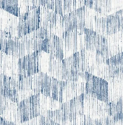 Scott Living Demi Distressed Wallpaper - Indigo Blue