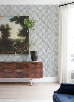 Scott Living Demi Distressed Wallpaper - Grey
