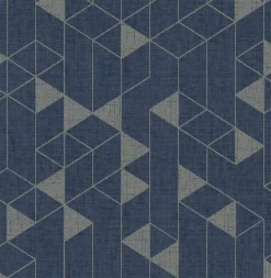 Scott Living Fairbank Wallpaper - Navy Linen