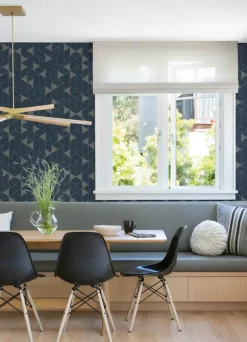 Scott Living Fairbank Wallpaper - Navy Linen