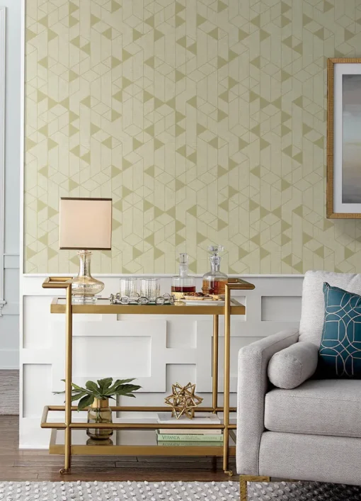 Scott Living Fairbank Wallpaper - Gold Linen
