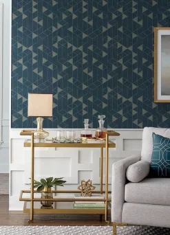 Scott Living Fairbank Wallpaper - Navy Linen