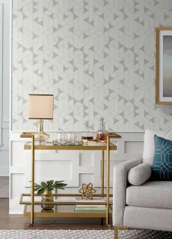 Scott Living Fairbank Wallpaper - Silver Linen